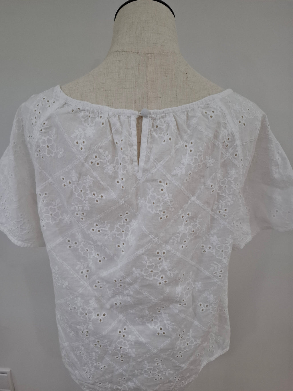 Broderie Anglaise style cotton top