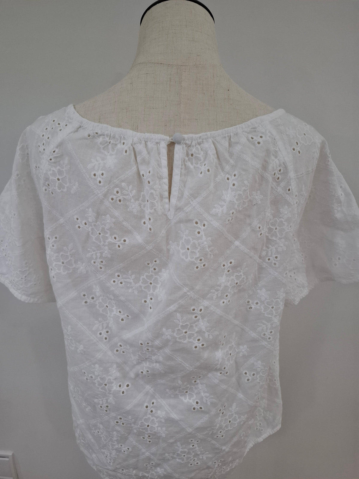 Broderie Anglaise style cotton top