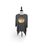 Izabel Gold Sequin Circle and Striped Top