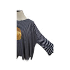 Izabel Gold Sequin Circle and Striped Top