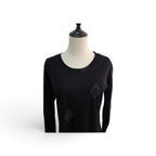 Foil Merino Dress with Zip Detail and Geometric Patterns