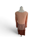 Colour Block Dress Peach/Stone/Terracotta