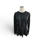 ILABB Black Sweatshirt with Floral Hem Detail
