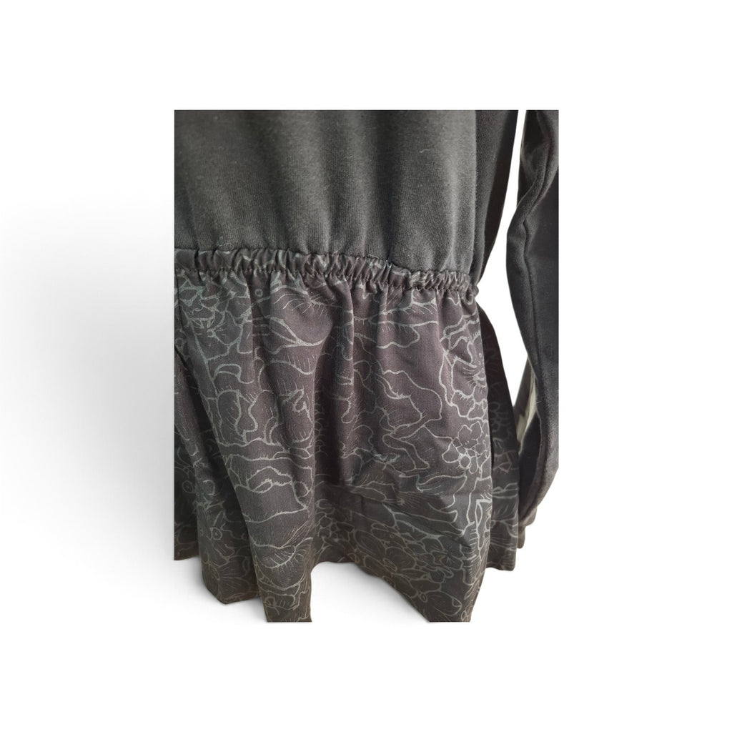 ILABB Black Sweatshirt with Floral Hem Detail