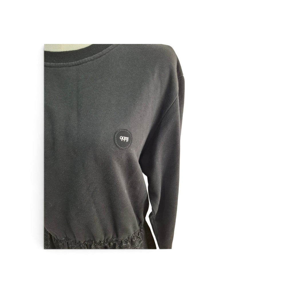 ILABB Black Sweatshirt with Floral Hem Detail