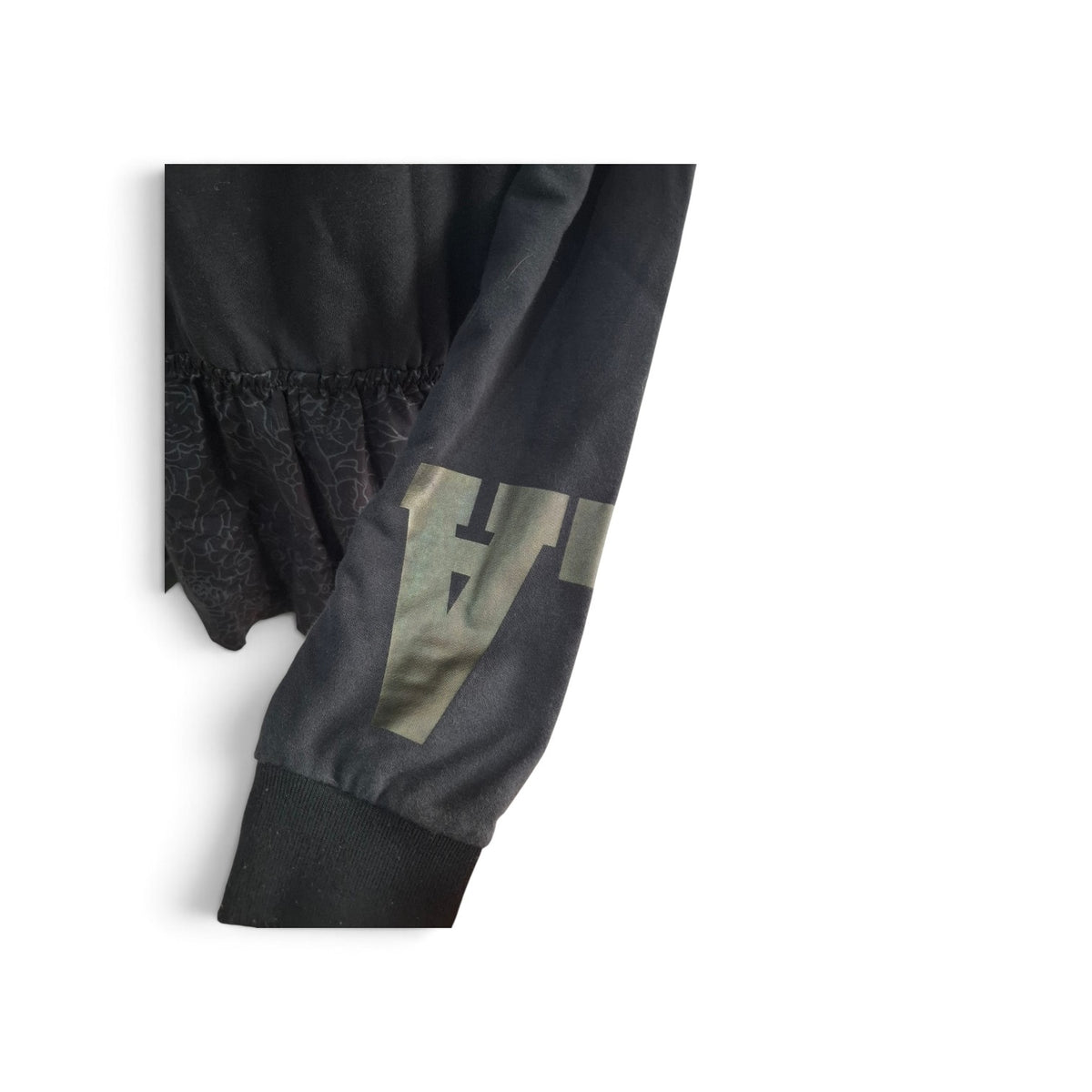 ILABB Black Sweatshirt with Floral Hem Detail
