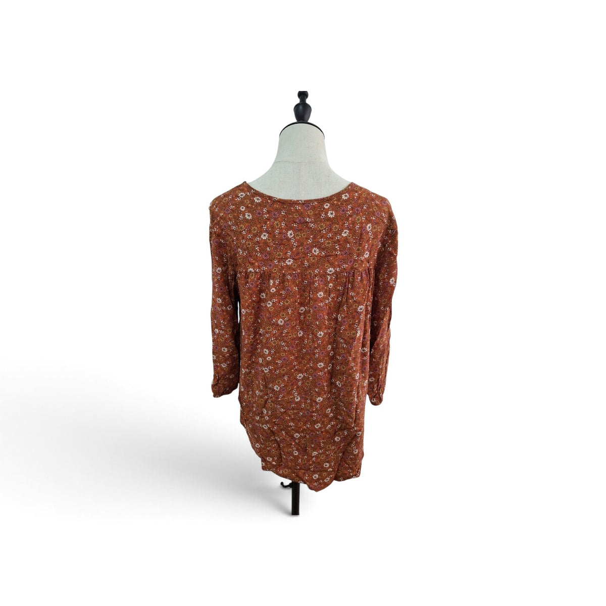 Floral peasant style top with neck tie H&H brand