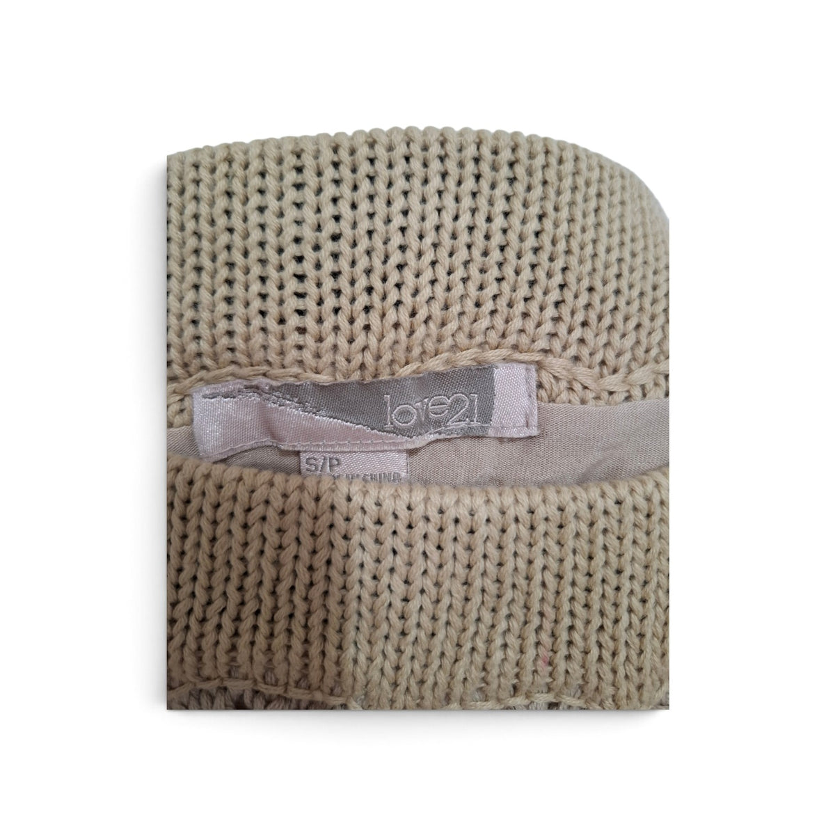Love 21 Knit Crochet Lined Mini Skirt