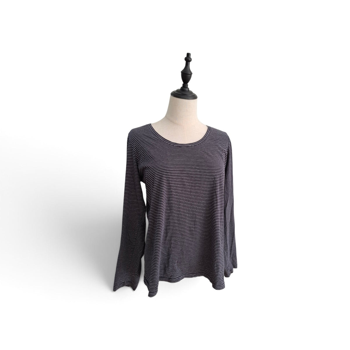 Max Fine Navy and White Stripe Long Sleeve Top