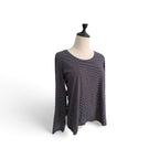 Max Fine Navy and White Stripe Long Sleeve Top