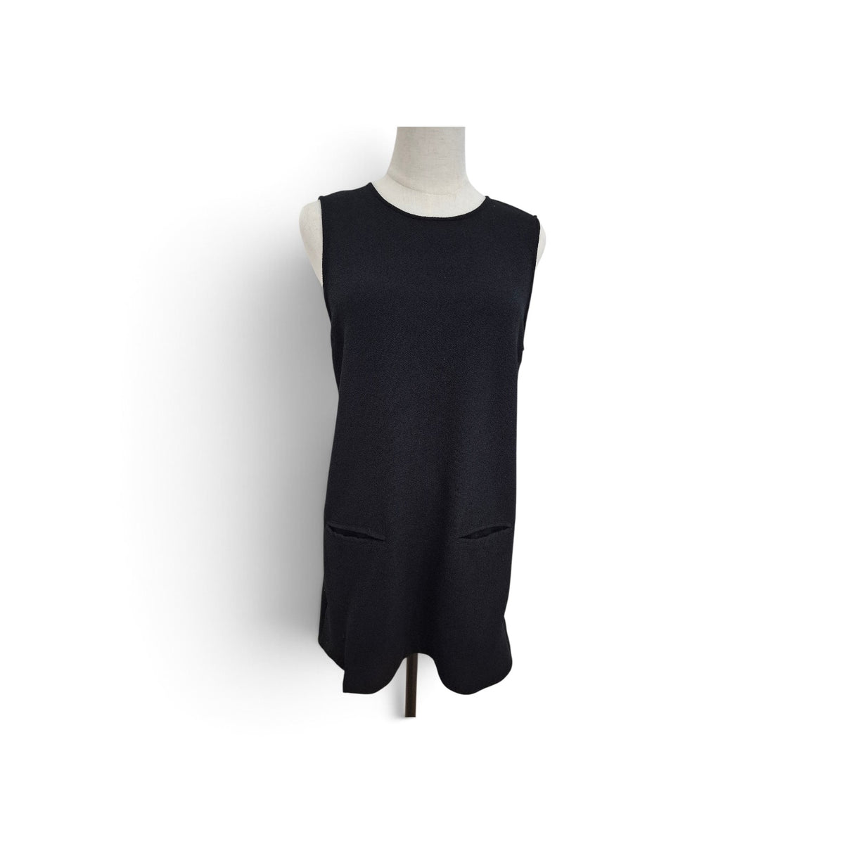STUSSY Crepe Black Sleeveless Mini Dress