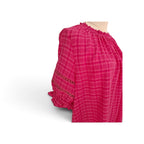 Sunday Boho 3/4 peasant sleeve Hot Pink Top