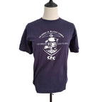 A navy blue short-sleeve t-shirt displayed on a mannequin torso against a white background. The shirt features a white graphic print on the front with the text 'COLUMBINE 2025 HIGH SCHOOL' and 'CFC' surrounding a mascot illustration.