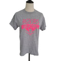 A heather gray short-sleeve t-shirt displayed on a mannequin torso against a white background. The shirt features a bright pink graphic on the chest with the text 'RGVJRS' and 'MILWAUKEE' with a baseball silhouette.