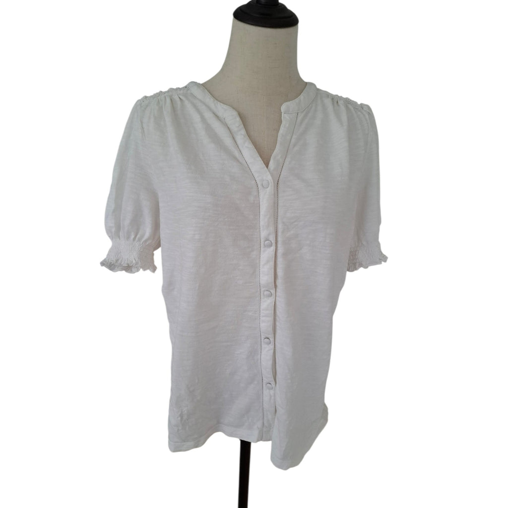 Fat Face White Cotton Blend Crochet Lace detailing