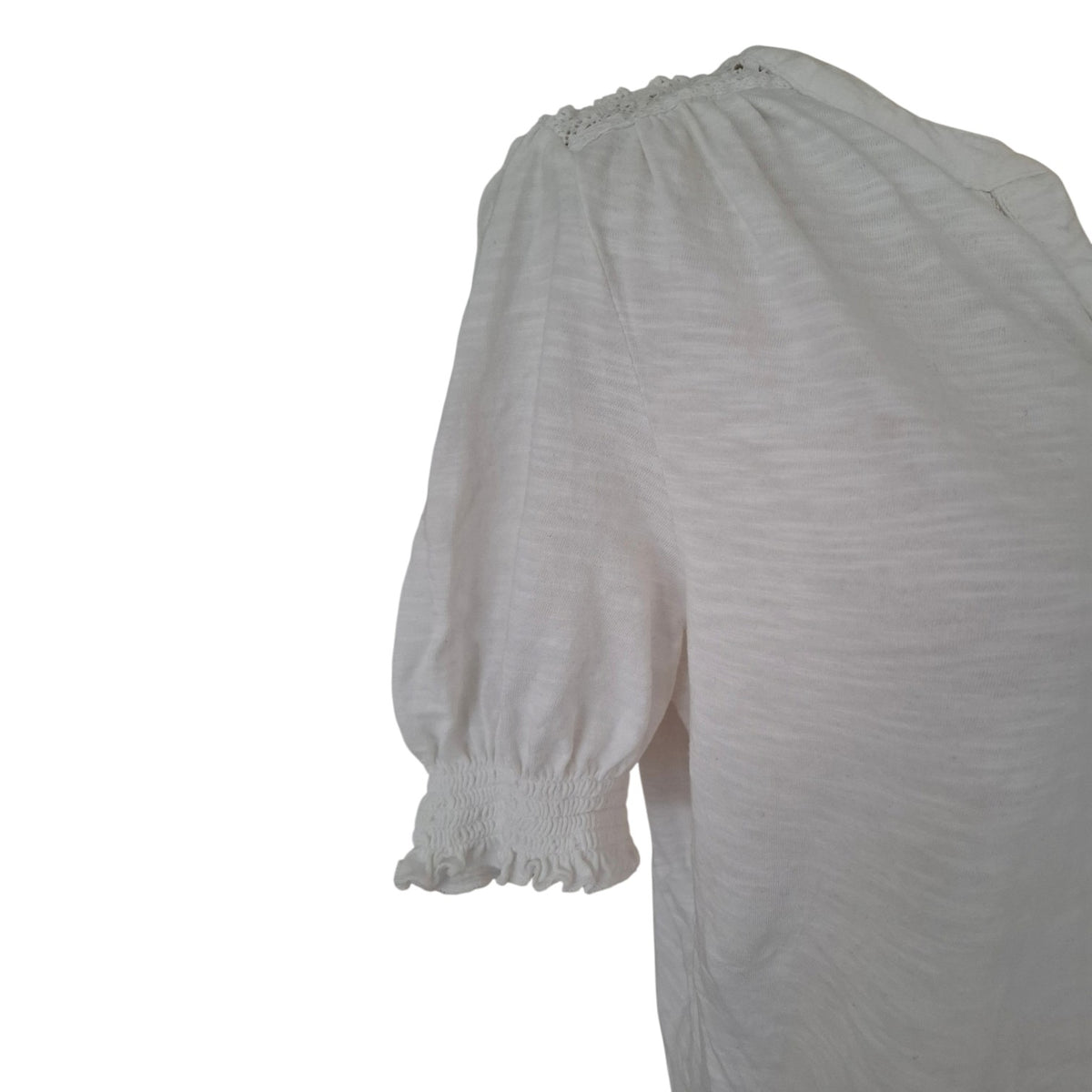 Fat Face White Cotton Blend Crochet Lace detailing