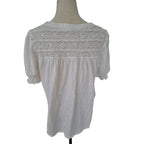 Fat Face White Cotton Blend Crochet Lace detailing