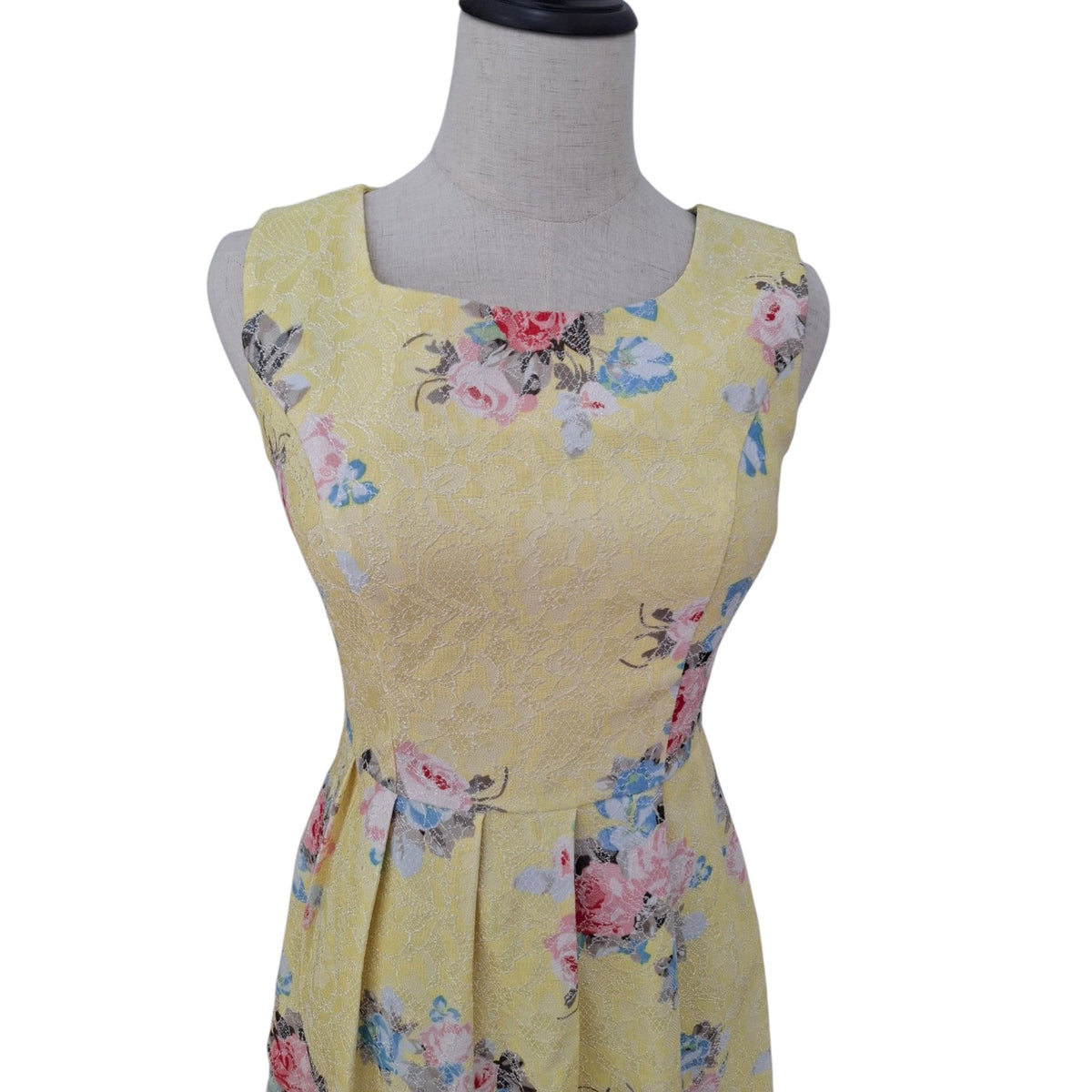Fraiche Yellow floral Fit and Flare Dress