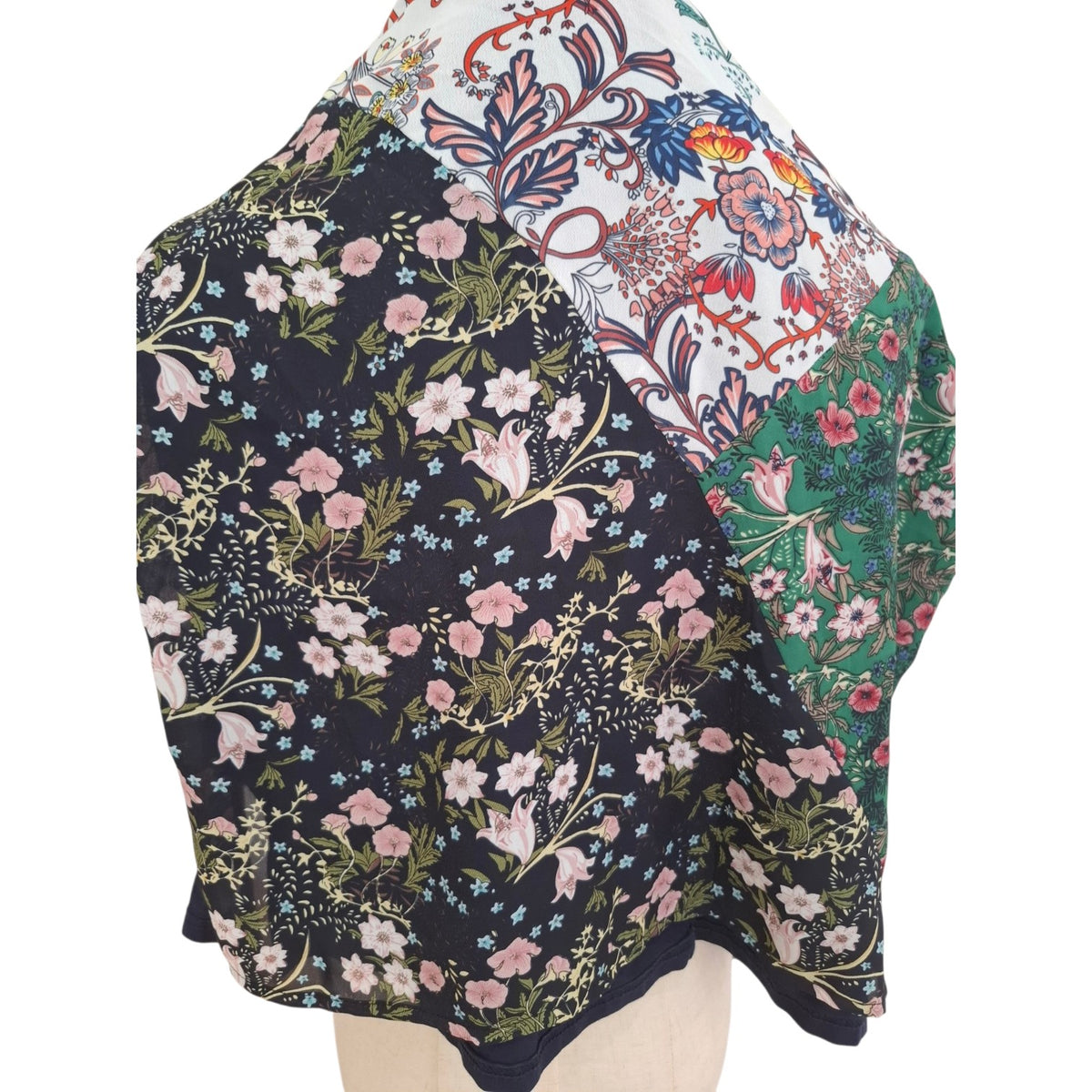 Ketzke Long Sleeve Floral Patchwork Splice Top
