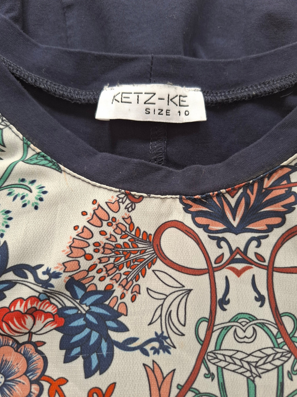 Ketzke Long Sleeve Floral Patchwork Splice Top