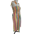 Compania Fantastica Candy Striped Midi Strappy Dress