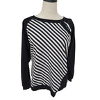 Ketzke Black and White diagonal striped sweater