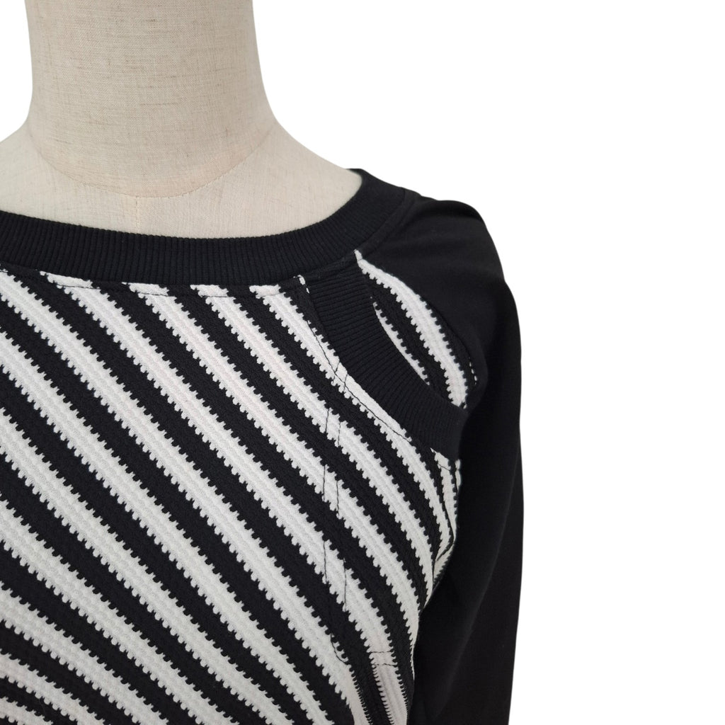 Ketzke Black and White diagonal striped sweater