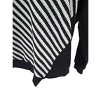 Ketzke Black and White diagonal striped sweater