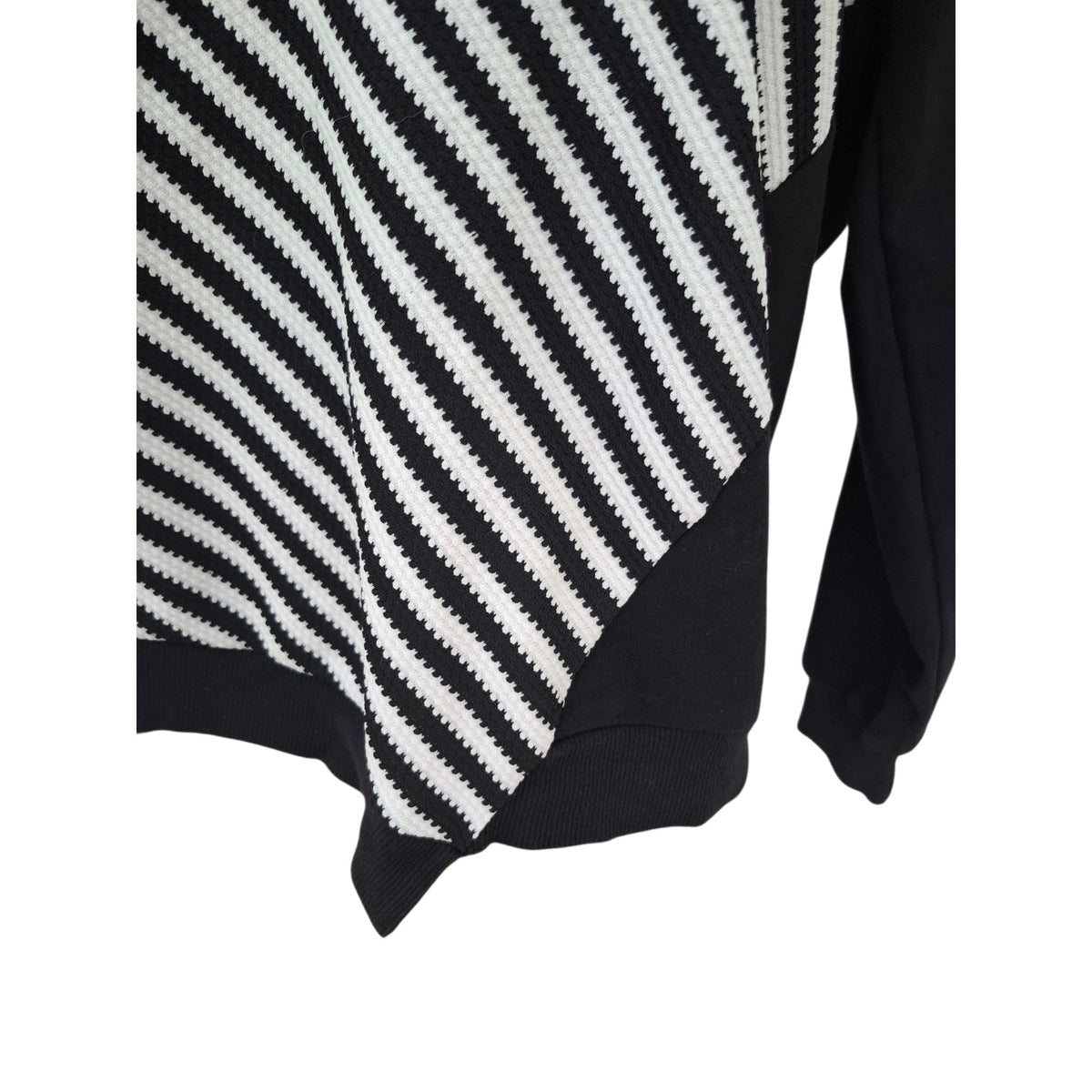Ketzke Black and White diagonal striped sweater