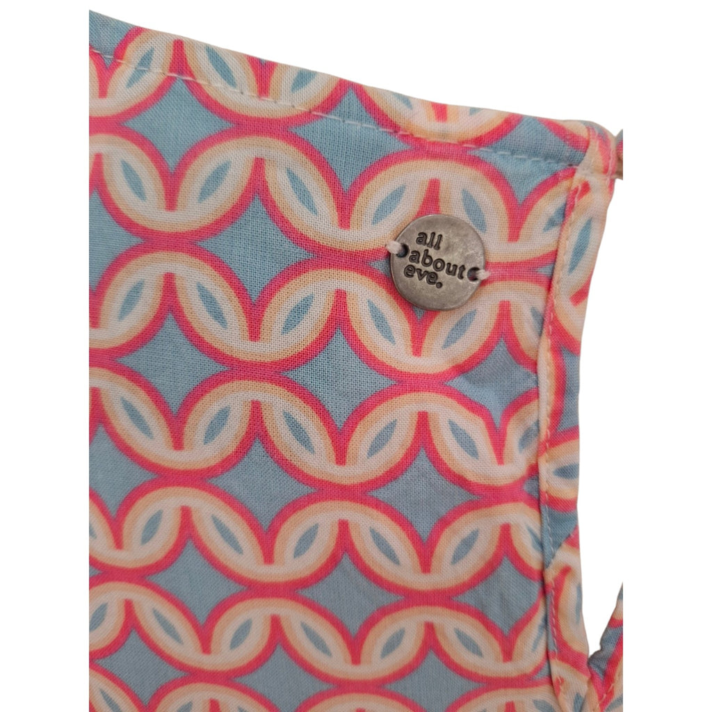 All about Eve geo print shift dress blue pink and white