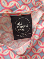 All about Eve geo print shift dress blue pink and white