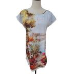 Ketzke Garden landscape Tunic Dress with Crochet Lace trim