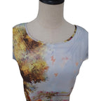 Ketzke Garden landscape Tunic Dress with Crochet Lace trim