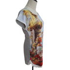 Ketzke Garden landscape Tunic Dress with Crochet Lace trim
