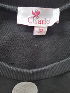 Charlo Spot Dress Black and Silver Long Sleeve
