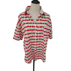 Cherry Pattern Short Sleeve Button Down Shirt