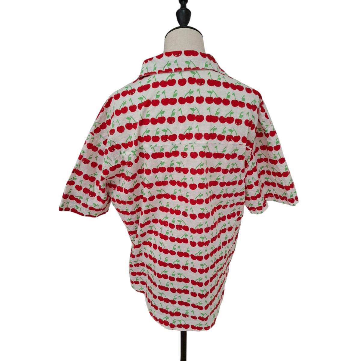Cherry Pattern Short Sleeve Button Down Shirt
