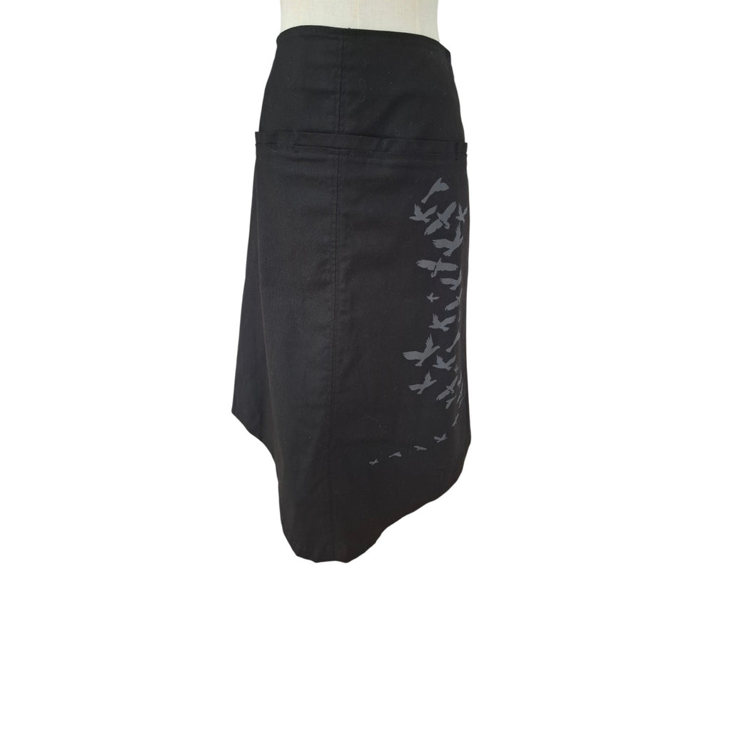 Glassons Black A Line skirt with Grey Birds