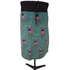 Peacock Feather Print Skirt with glitter detail