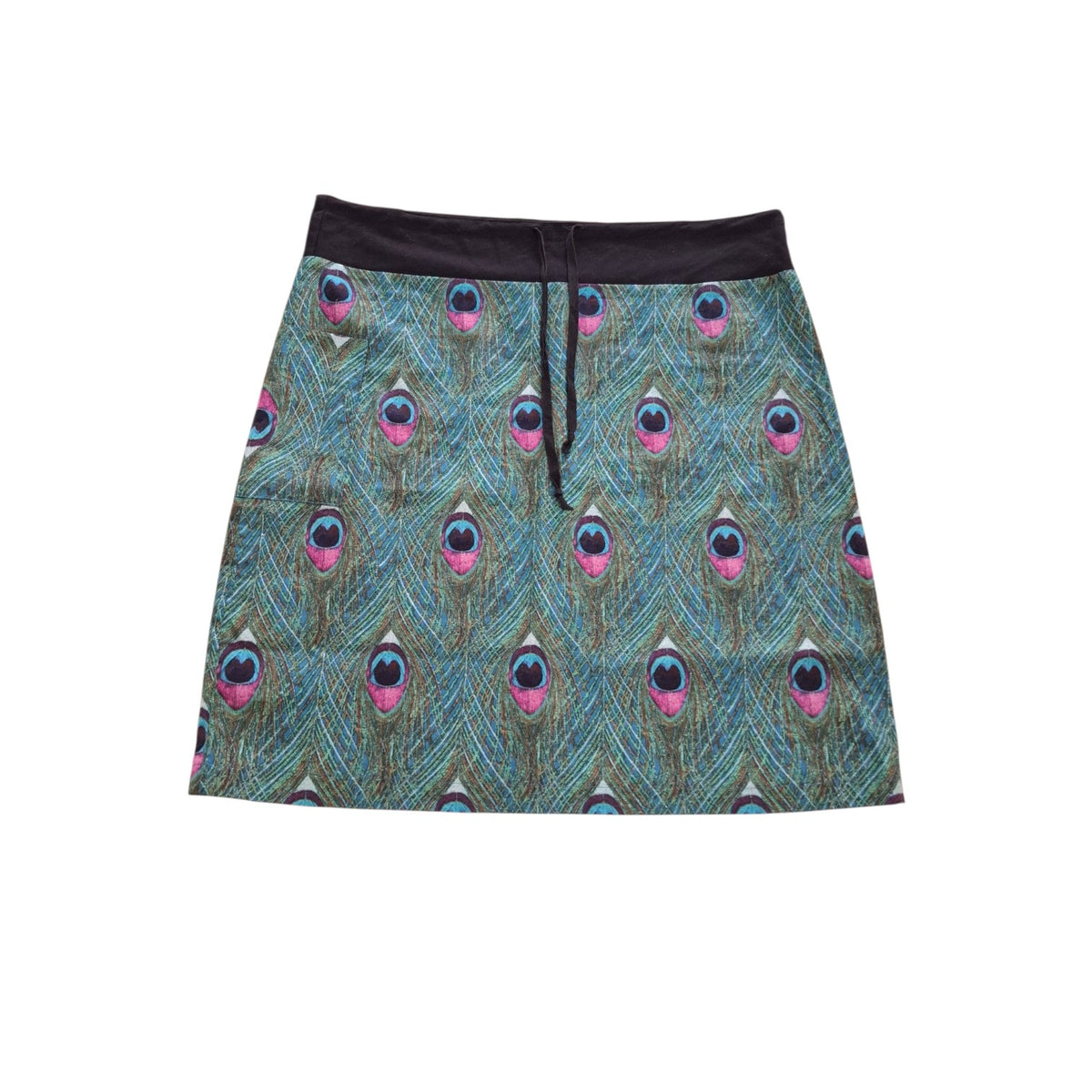 Peacock Feather Print Skirt with glitter detail