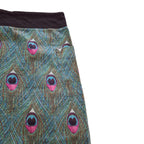 Peacock Feather Print Skirt with glitter detail