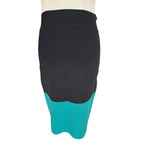 Max Azaria BCBG Black and Teal colourblock bandage skirt
