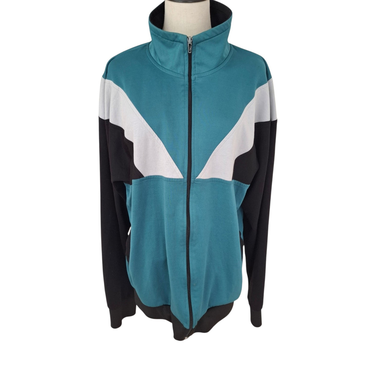 Urban Outfitters Black Teal and White Colourblock Track Jacket