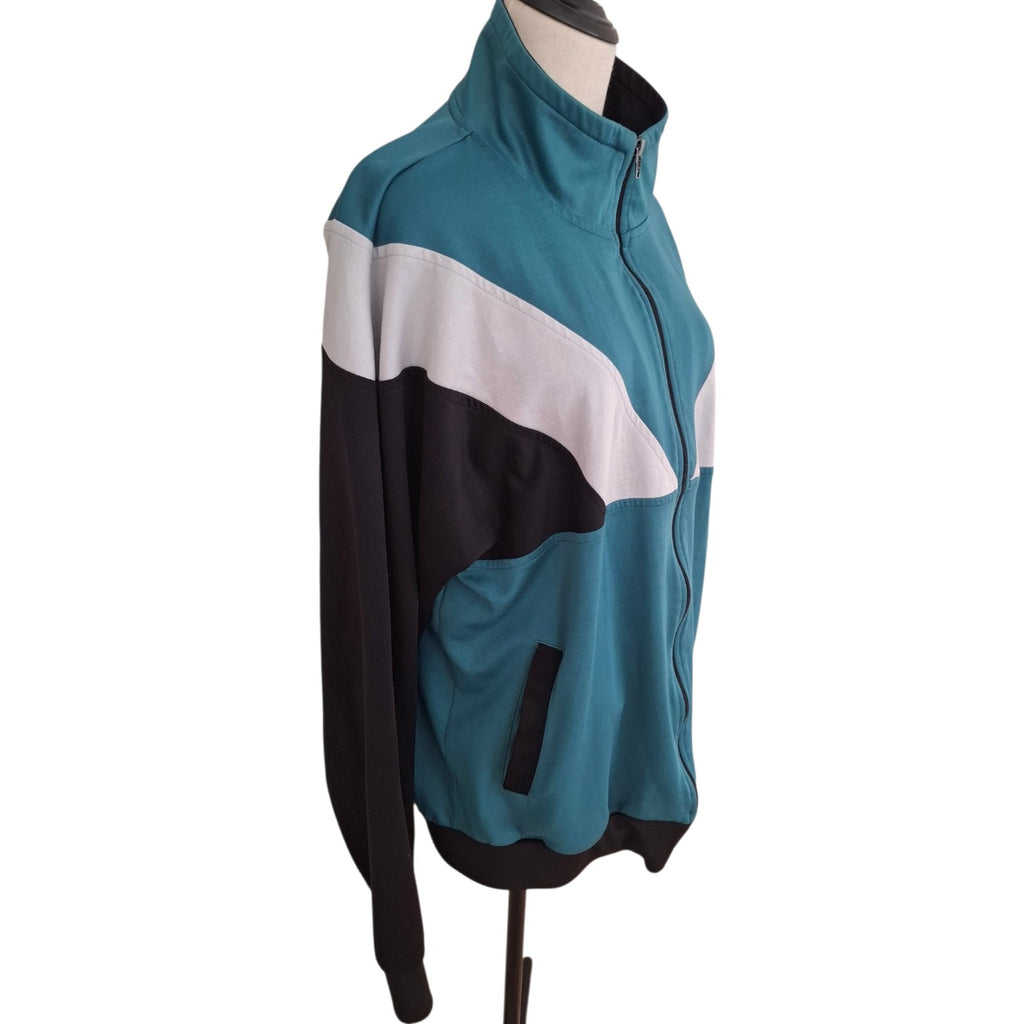 Urban Outfitters Black Teal and White Colourblock Track Jacket