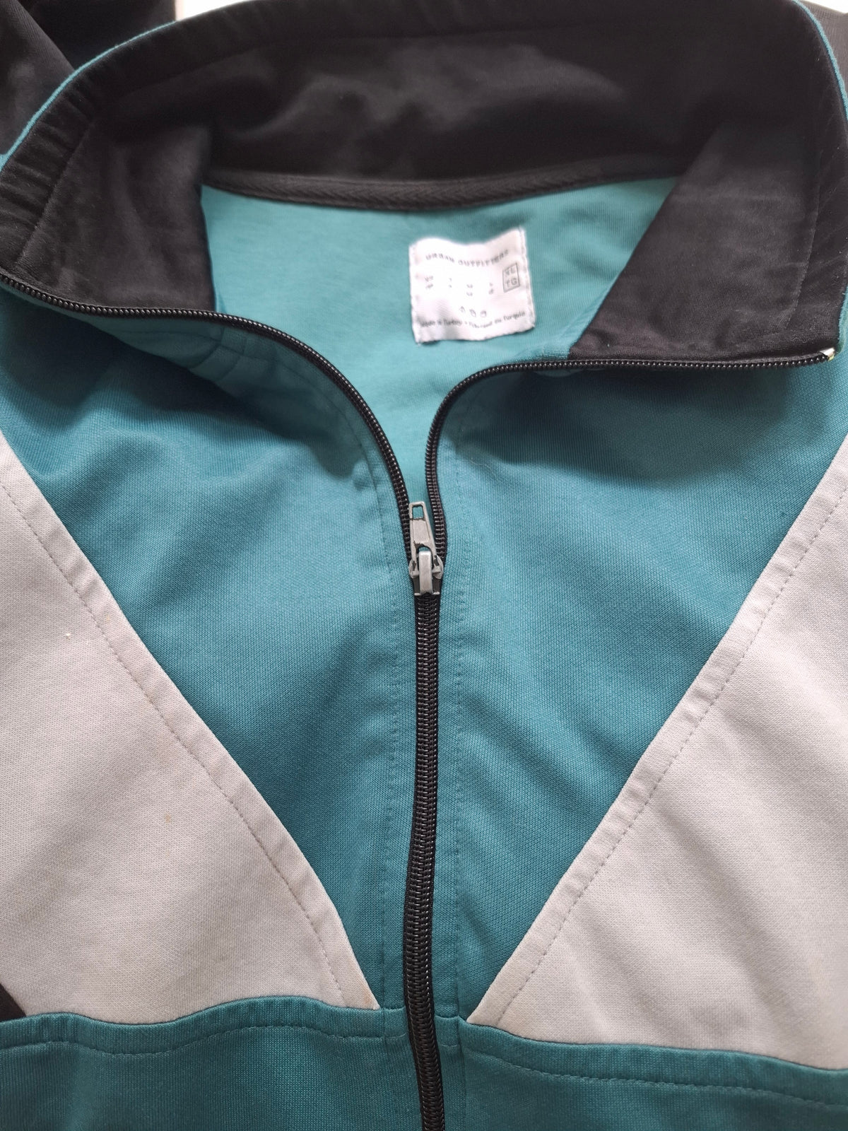 Urban Outfitters Black Teal and White Colourblock Track Jacket