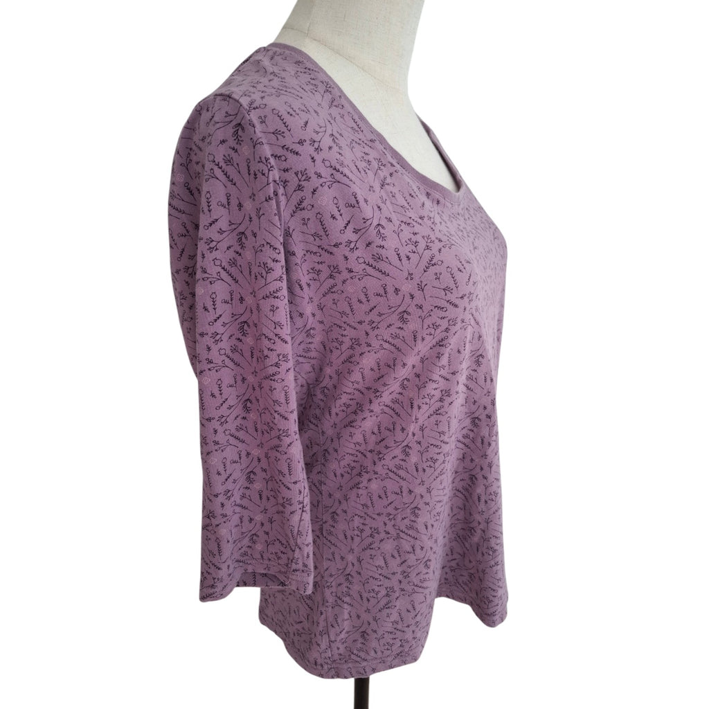Kathmandu Purple Patterned 3/4 sleeve top
