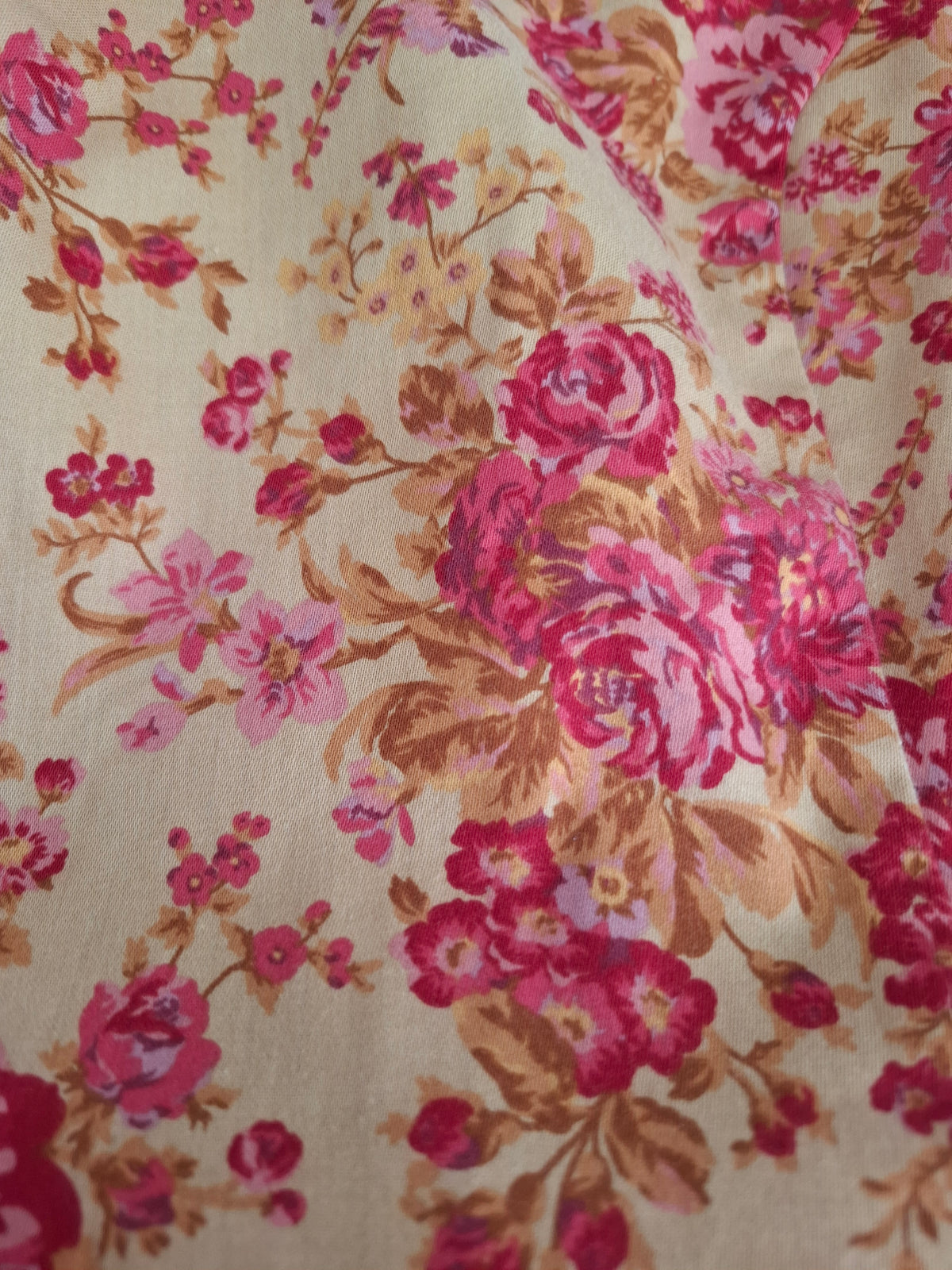 Laura Ashely Vintage Floral Print Shift Dress Pink and Bronze