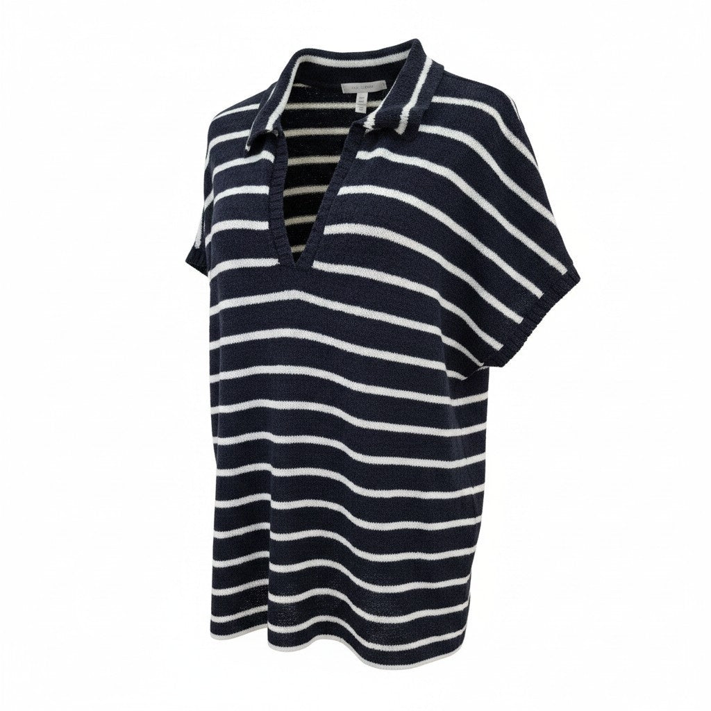 DECJUBA D Luxe Navy and White Striped Knit Top