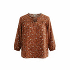 Floral peasant style top with neck tie H&H brand