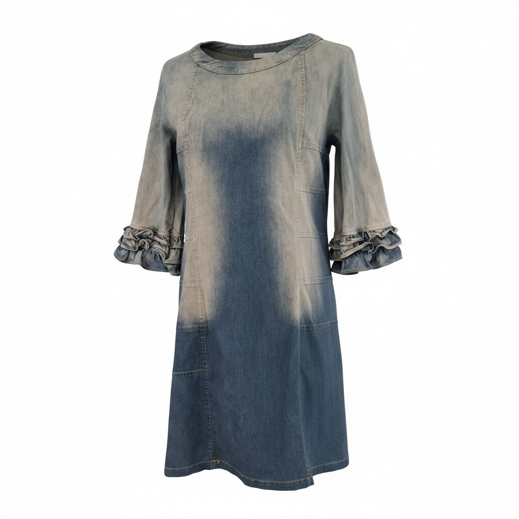 Zara Lady Denim distressed dress